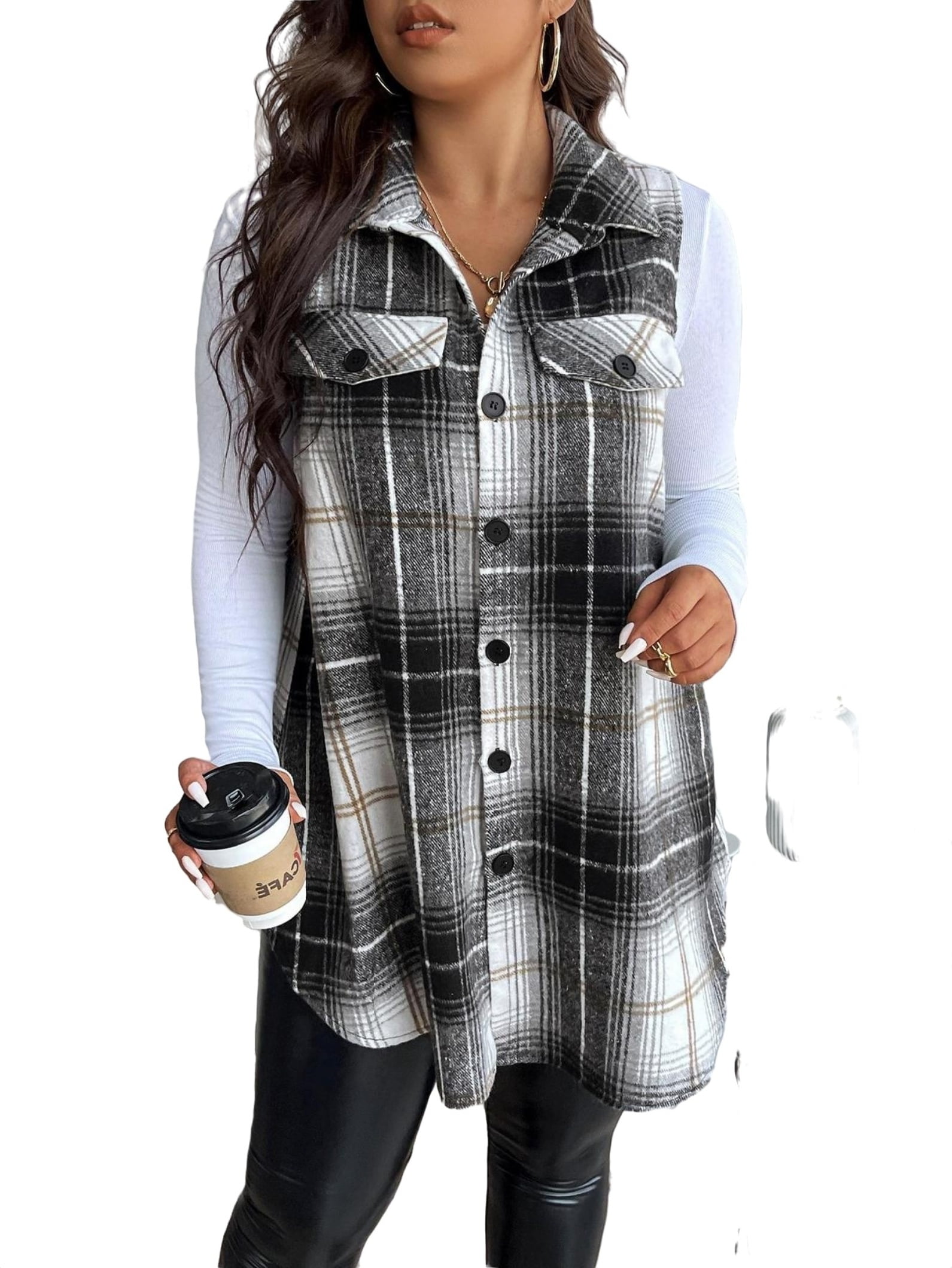 Berber longline plaid coat best sale