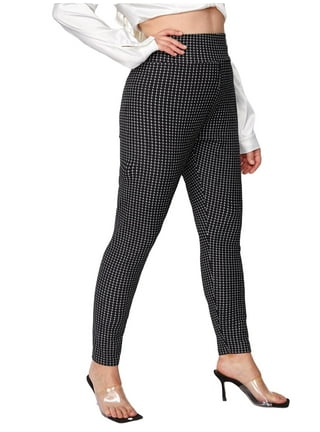  Leggings for Women Houndstooth Print High Waist Leggings  Leggings for Women (Color : Black and White, Size : Medium) : Clothing,  Shoes & Jewelry
