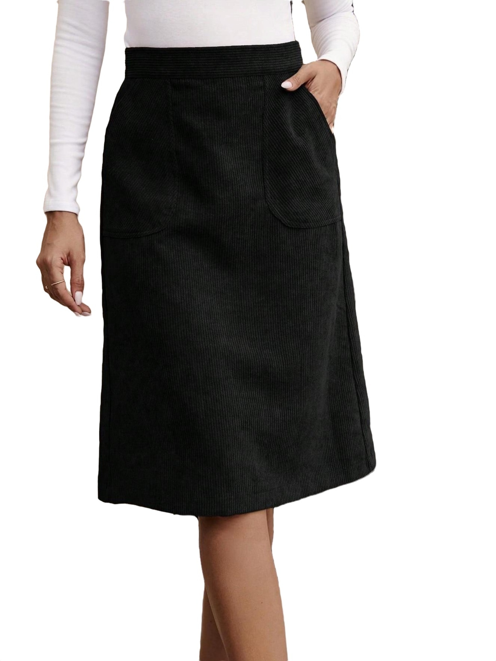 Casual Plain A Line Skirts Black Women Skirts - Walmart.com