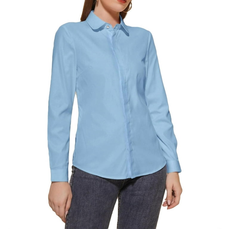 Blue collar shirt on sale walmart