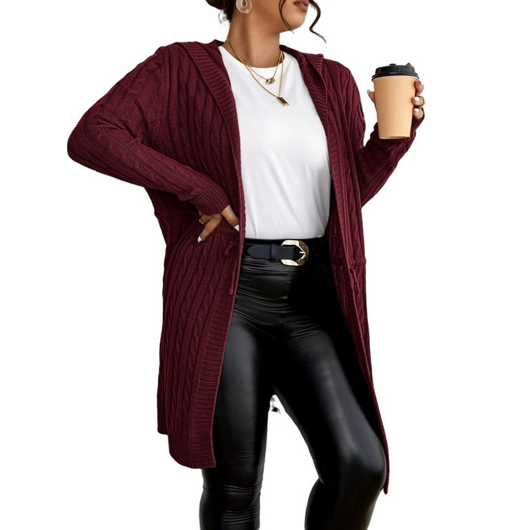 Plus size hooded cardigans online