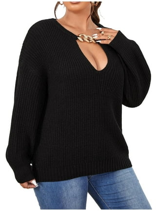 Keyhole sweater plus size hot sale