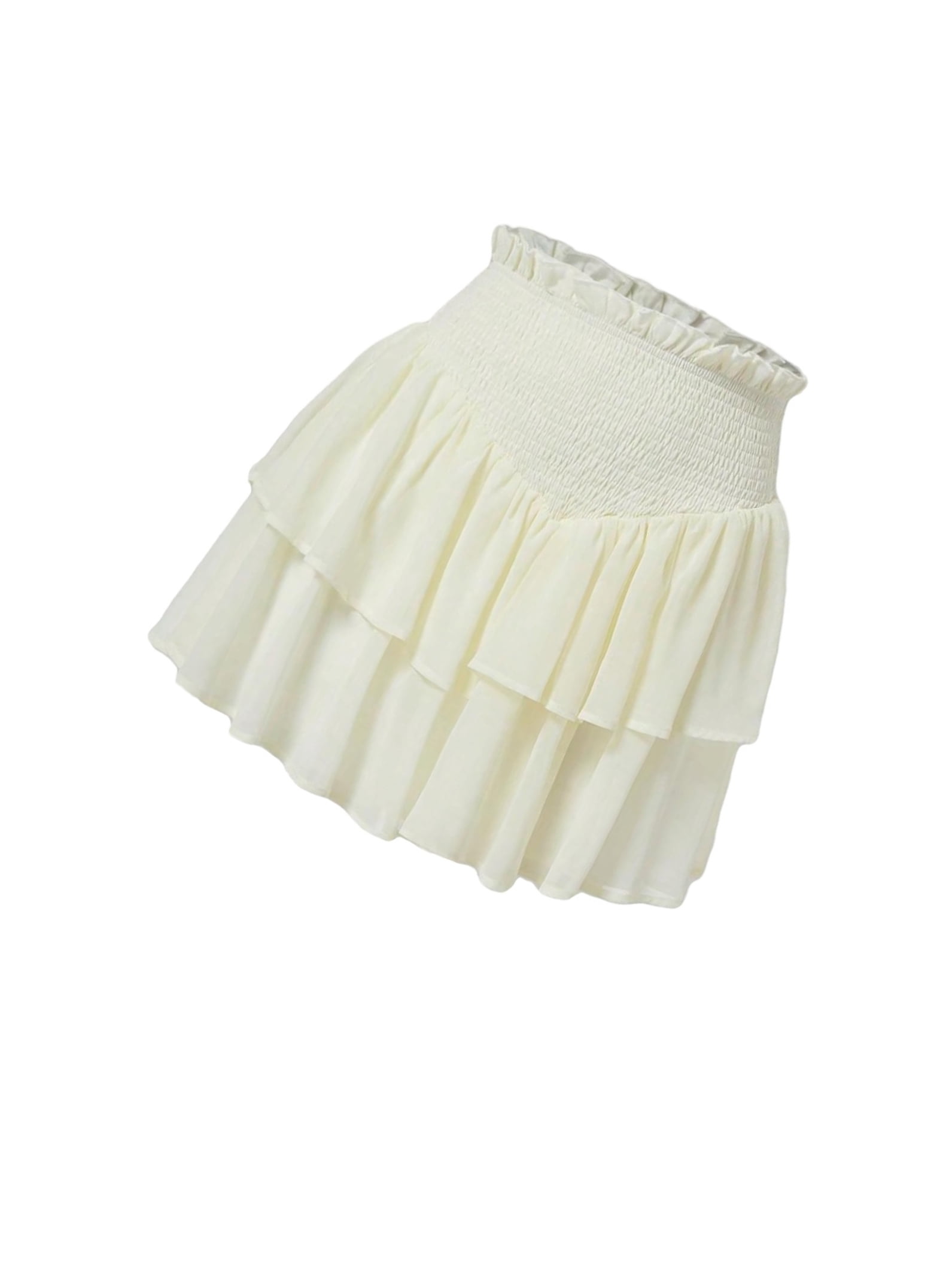 Beige Solid Skirts