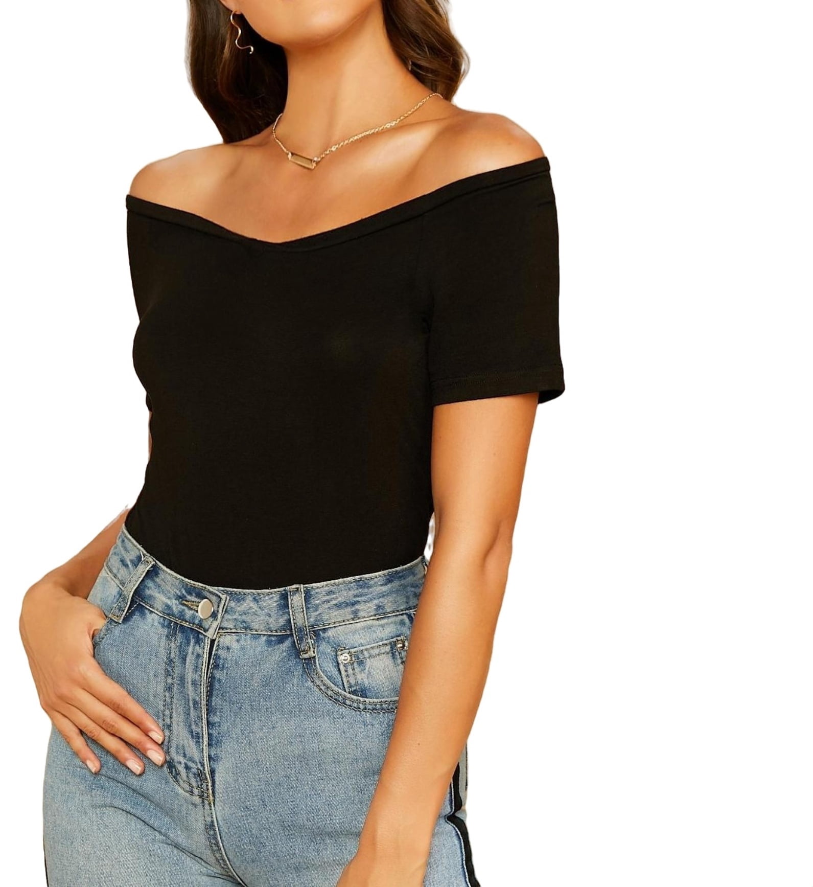 black off the shoulder top walmart
