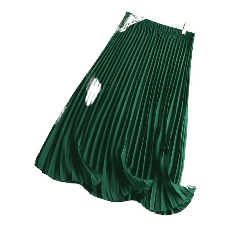 Green pleated skirt walmart online