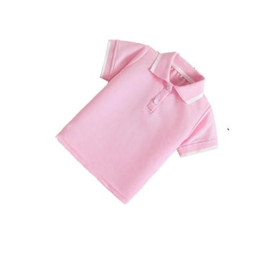 Casual Plain Polo Short Sleeve Pink Color Young Boys Polo Shirts (Boy's)