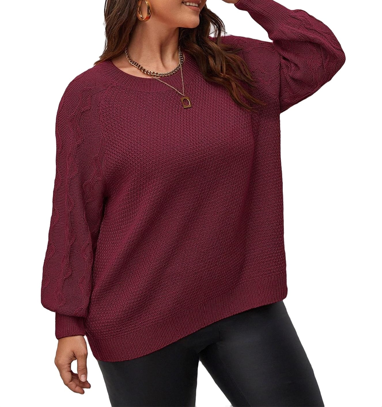 Plus size store burgundy sweater