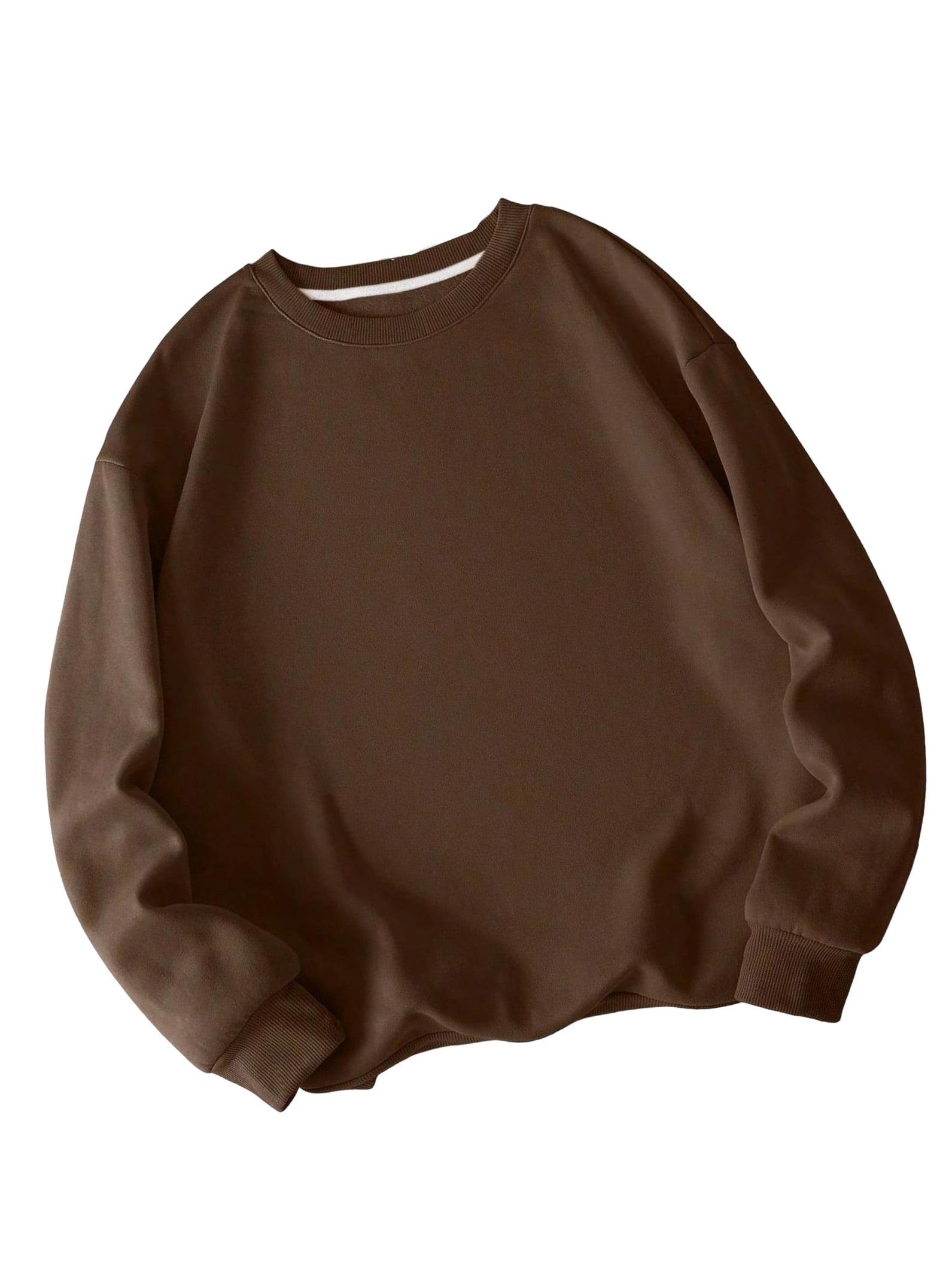 Eytino Oversized Sweatshirt for Women Plus Size Sweatshirts Long Sleeve  Crew Neck Casual Soft Pullover Tops Shirts 3X Brown 