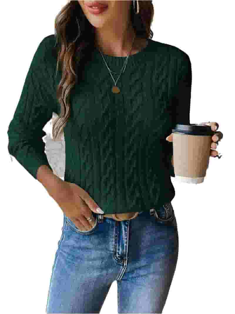 Round Neck Plain Casual Sweaters Round Neck Plain Casual Sweaters