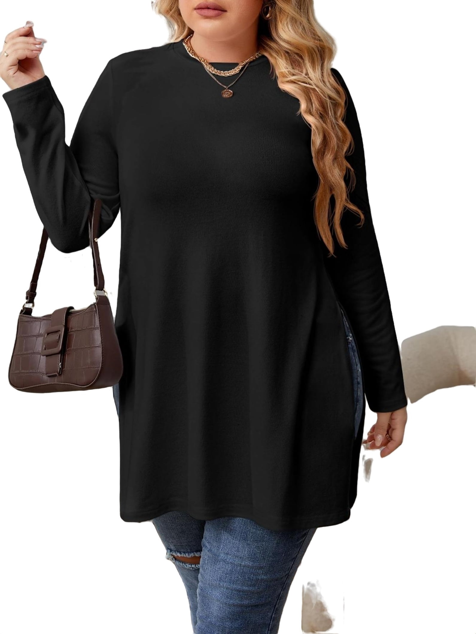 Women's Black Graphic Printed Round Neck Cotton Casual Relaxed Fit T-Shirt