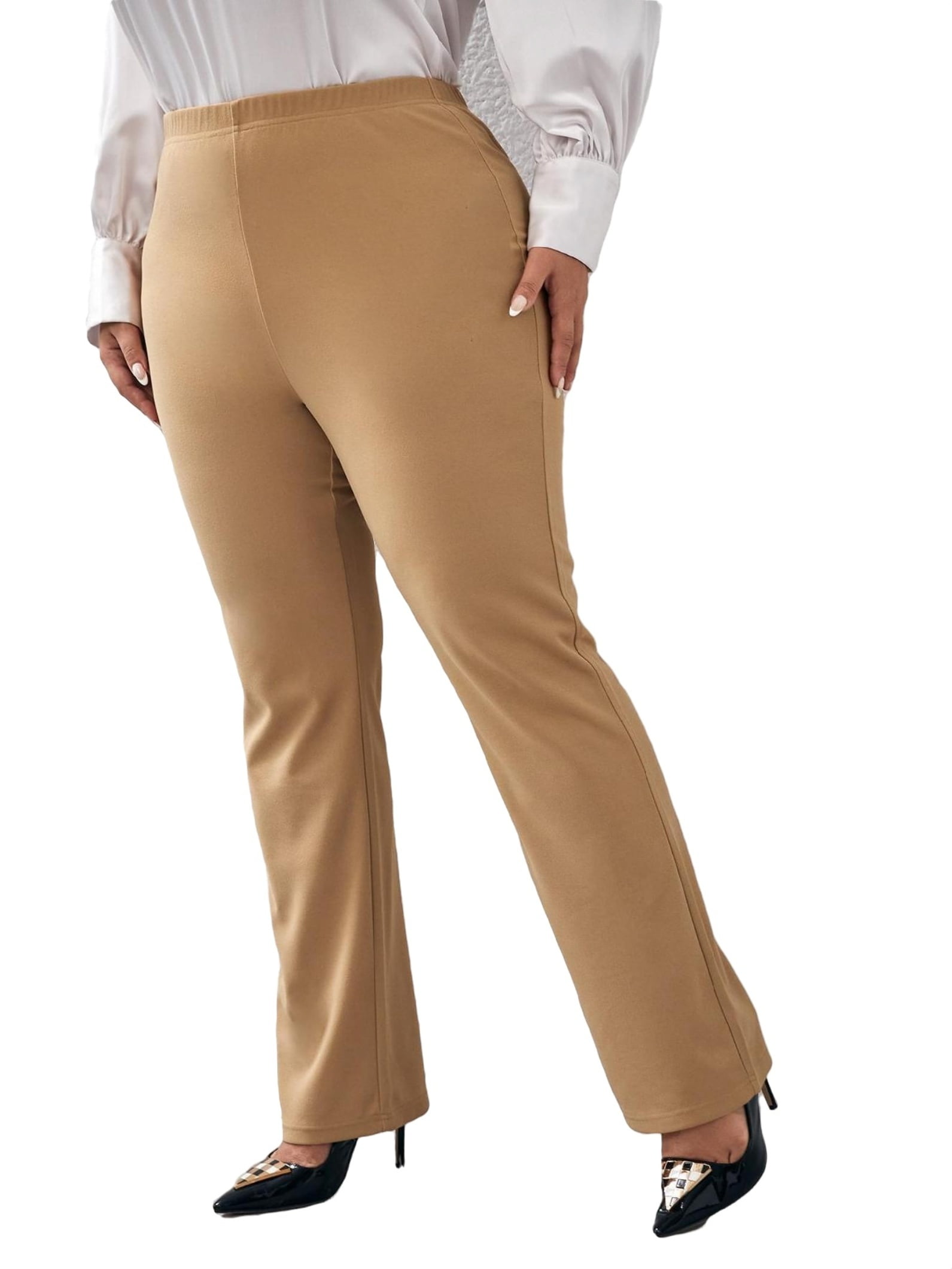 Women's plus size hotsell khaki dress pants