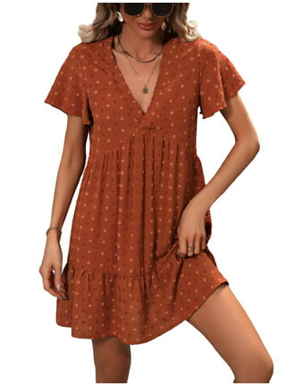Women's Hollow Out Bikini Beach Cover-Ups Dress Sexy Solid V Neck  Sleeveless Crochet MIni Dress Swimsuit Beachwear 