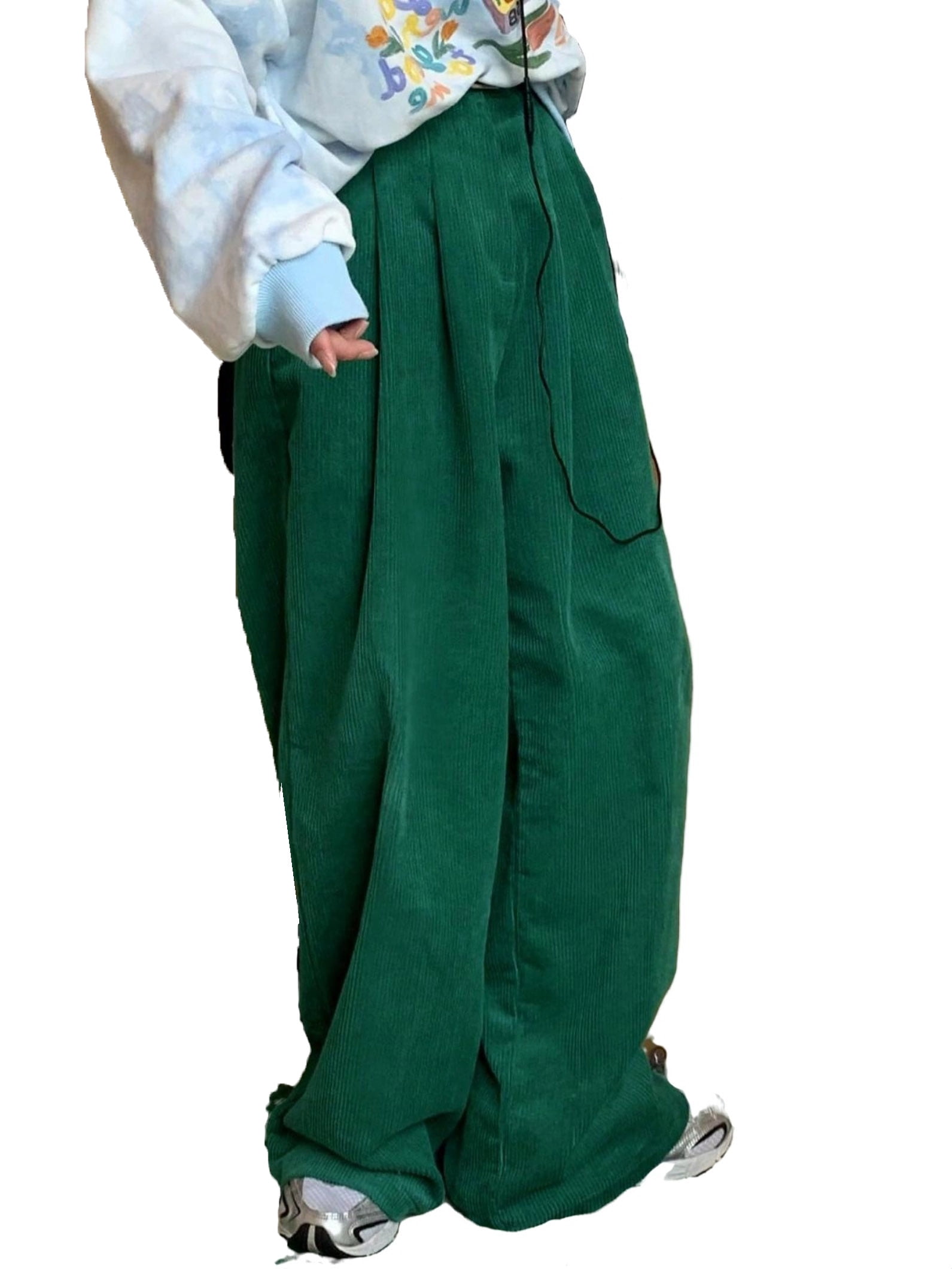 Casual Plain Wide Leg Green Men Pants (Men's) - Walmart.com