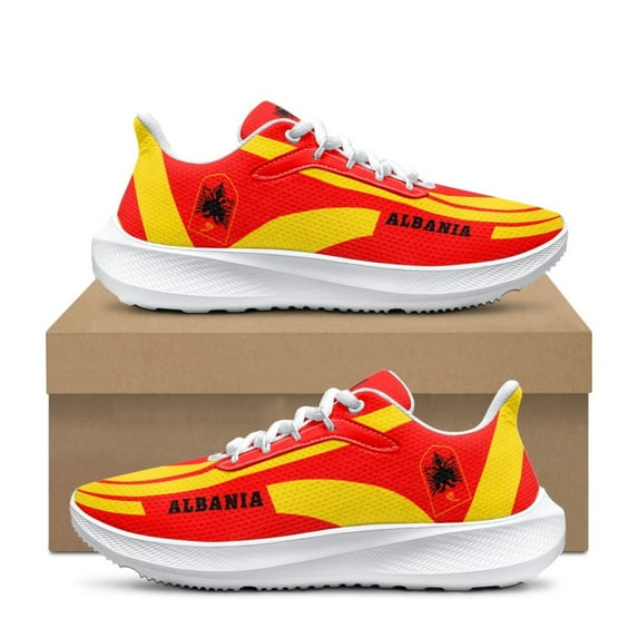 Casual Platform Sneakers Albania Flag Print Running Shoes for Unisex Designer Sport Tennis Customized Name Footwear