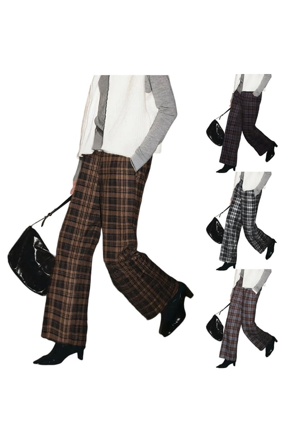 Casual Pocket Pants for Women, Loose Fit Trousers with Deep Side Pockets, Wide Leg Palazzo Pants, Elastic Waist Lounge Pants for Work Office, Business Casual Style Gifts for Women