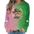 thumbnail image 1 of Casual Print Sweatshirt Long Sleeve Crewneck Pullover Soft Warm Winter Wear Without Hood Celebrating St. Patrick's Day,Green,M, 1 of 4