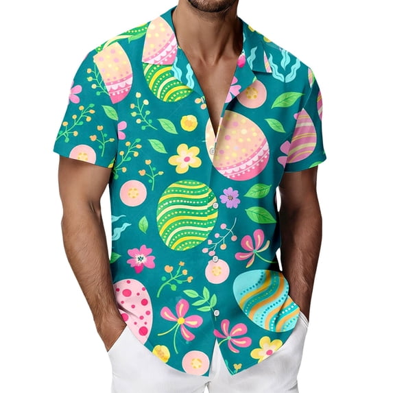 Casual Printed Shirt Long Sleeve Button Down Stylish Floral Geometric Pattern Comfortable Daily Wear Fashion Top/Green/3XL