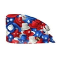 thumbnail image 1 of Casual Printed Work Hat with Adjustable Strap, Patriotic Sun Hat for Men and Women, Lightweight Dustproof Cap for Outdoor and Nursing,Blue, 1 of 5