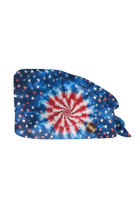 Casual Printed Work Hat with Adjustable Strap, Patriotic Sun Hat for Men and Women, Lightweight Dustproof Cap for Outdoor and Nursing,Royal Blue