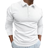 Casual Pullover for Mens Solid Color Stand Collar Stretch Long Sleeve ...