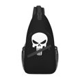 thumbnail image 1 of Casual Punishers Skeleton Skull Sling Crossbody Backpack Men Shoulder Chest Bags for Camping Biking, 1 of 7