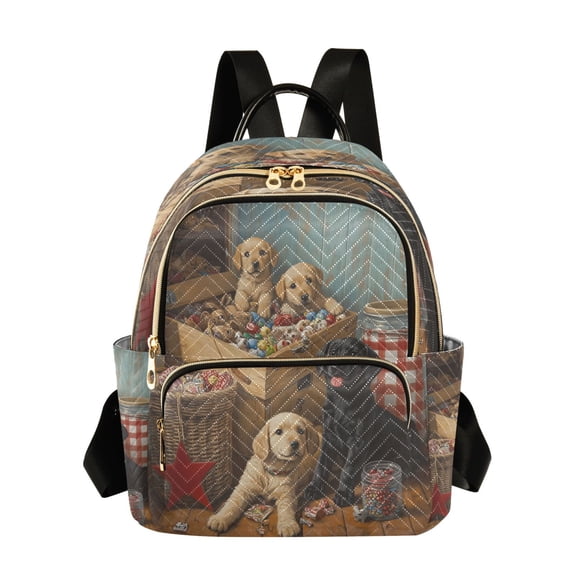 Casual Puppies Play with Toys Backpack for School,College and Travel, Water Resistant Bookbag,
