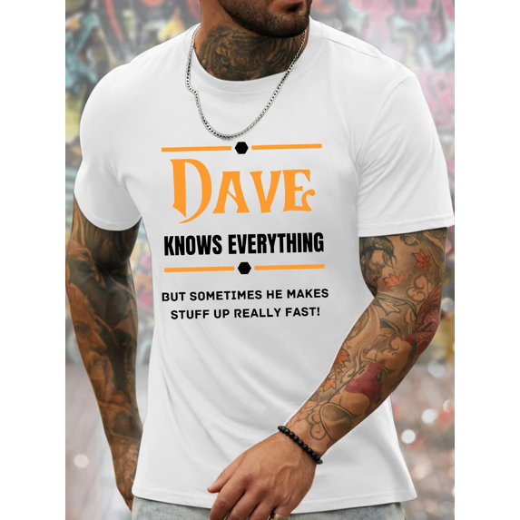 Casual Quick Drying Breathable Print Tees - DAVE Short Sleeve T-Shirt For Running Training, Spring And Summer