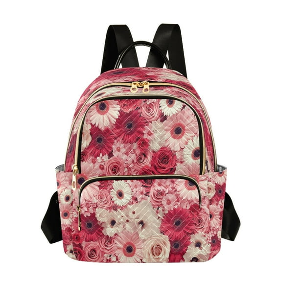 Casual Red Pink Rose Backpack for School,College and Travel, Water Resistant Bookbag,