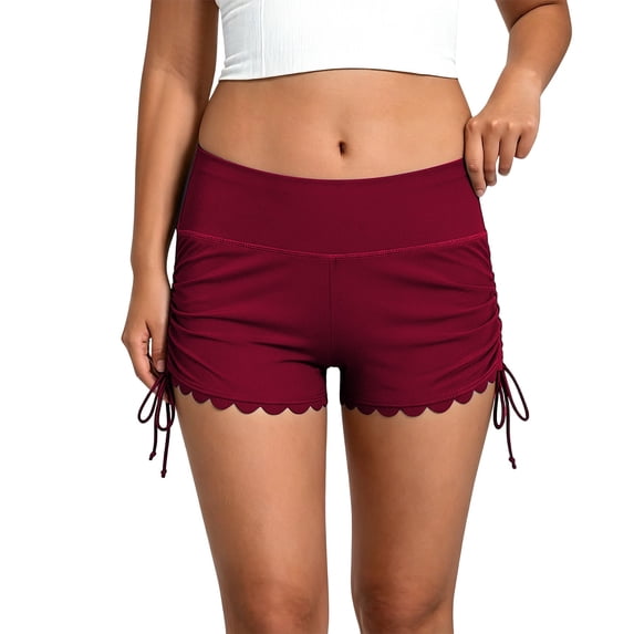 Casual Relaxed Loungewear Shorts, Women Loose Cut Summer Pressure Home Leisure Bottoms Red M