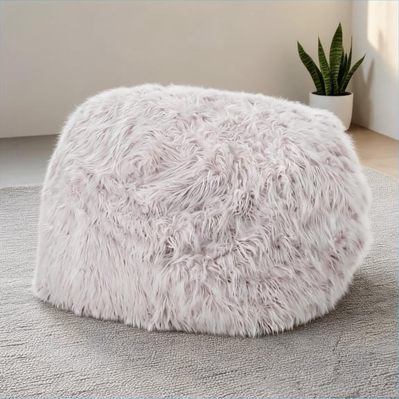 Casual Relaxing Seating Bean Bag Chair Classic Faux Fur 2-Person Large Size for Indoor Living Room Bedroom