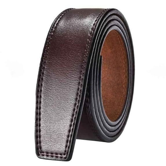 Casual Replacement Craft DIY Leather Belt 3.5cm Waistband Classic Waistband Non-porous Girdle COFFEE