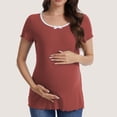 thumbnail image 1 of Casual Ribbed Scoop Neck Short Sleeve Maternity Top, 1 of 8