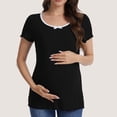 thumbnail image 1 of Casual Ribbed Scoop Neck Short Sleeve Maternity Top, 1 of 8