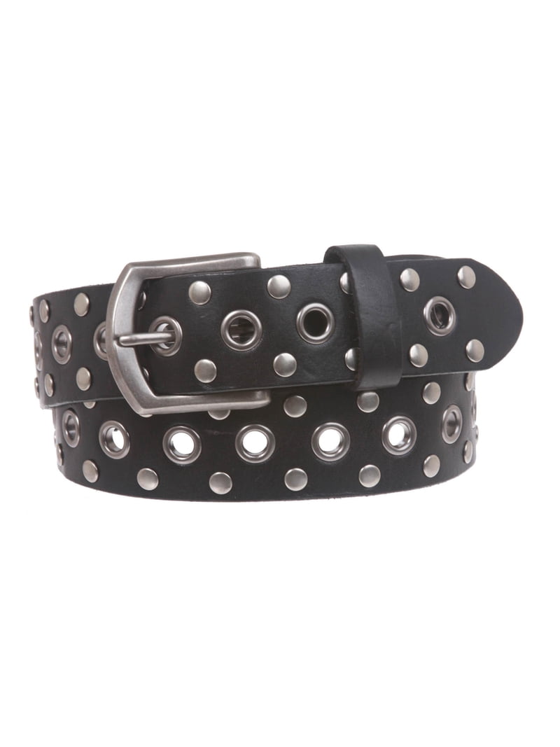 Casual Riveted Studded Grommets & Studs Solid Leather Belt