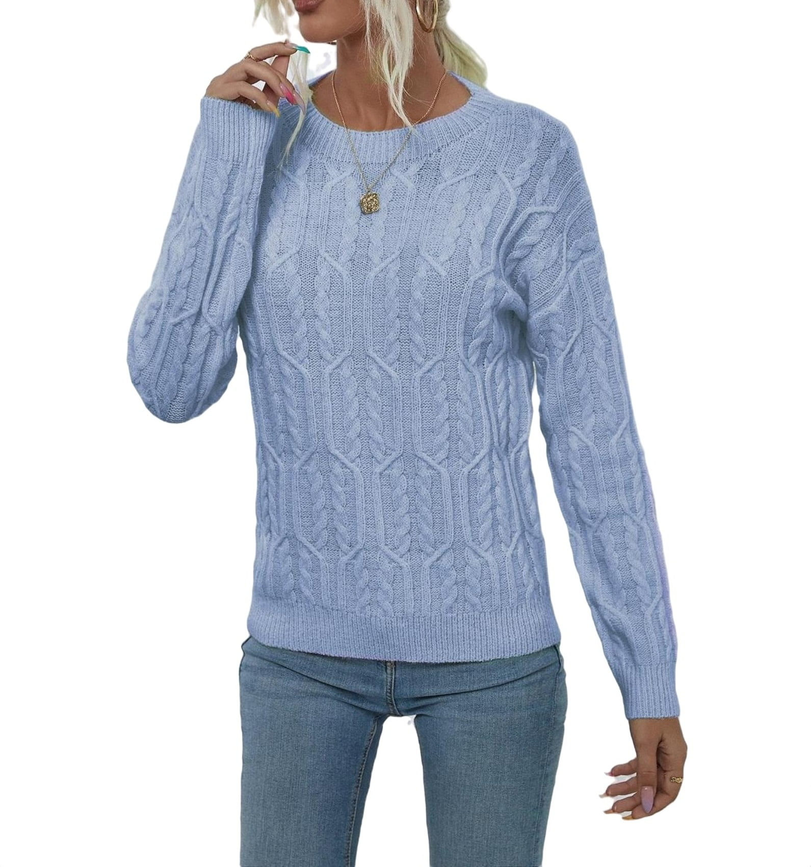 Baby blue sweater women's clearance