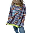 thumbnail image 1 of Casual Rugby Football Graphic Sweatshirt with Colorblock Edges and Sequins - [ZhiHiMeRi] | (US 16-18)XL, 1 of 6