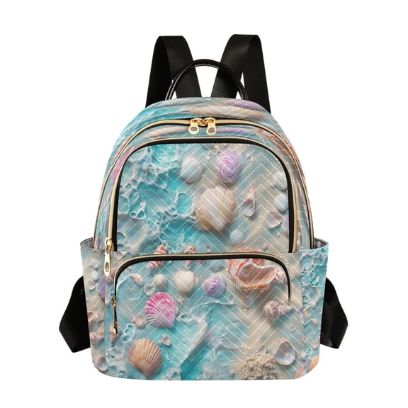 Casual Seashells Beach Backpack for School,College and Travel, Water Resistant Bookbag,