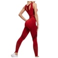 thumbnail image 1 of Casual Sets for Women 2 Piece Womens 2 Piece Outfits Summer Clothing Set Female Round Neck Sleeveless Tops Pants Sets Long Pant Style S_43 Women's Tracksuits Red L, 1 of 4