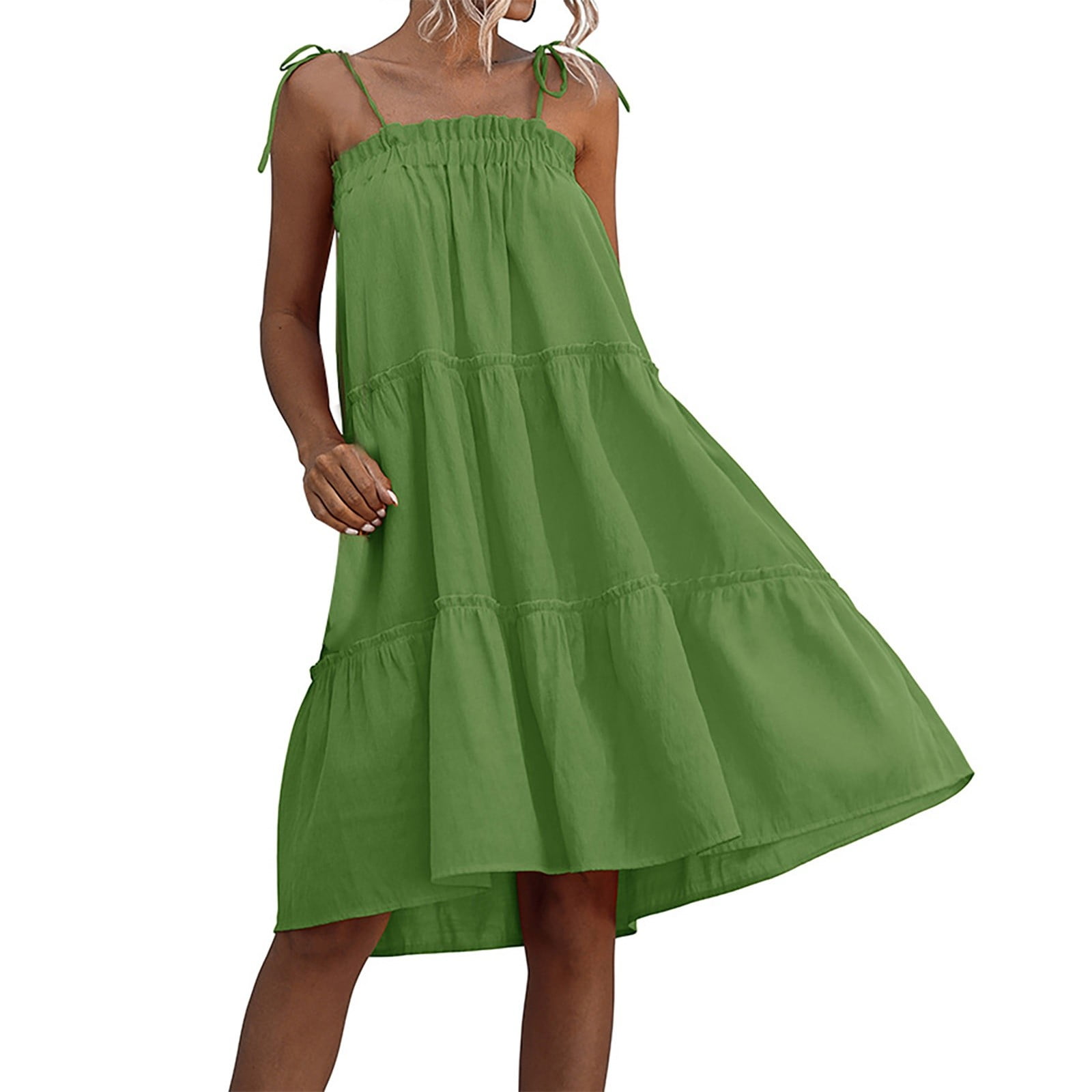 Casual Sexy Women Summer Dress Knee Length Streetwear Loose Camis Robe