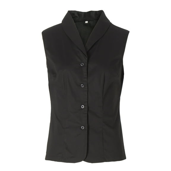 Casual Shirt Sleeveless V Neck Button Up Office Solid Blouses