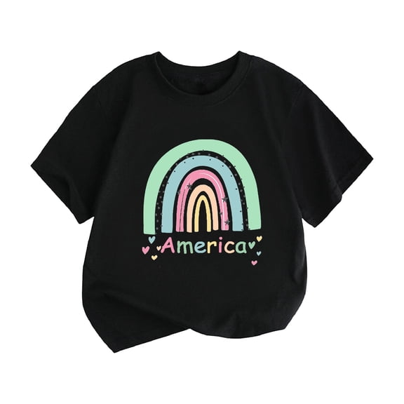 Casual Shirt for Little Children Big Kids Boys Girls LOVE IS ALL YOU NEED Cartoon Print Tops Short Sleeved