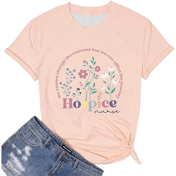 Casual Shirt for Women Graphic Short Sleeve Crewneck Comfort Style Ladies Clothing,Pink,2XL