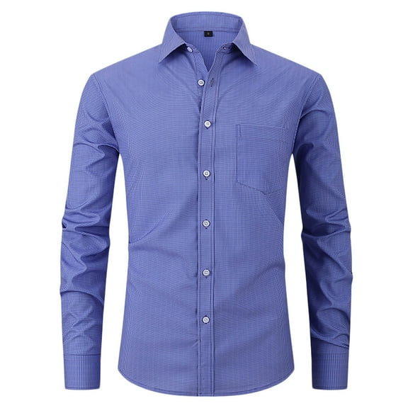 Casual Shirts for Men Solid Long Sleeve Formal Shirt Casual Button Down Shirts Dress Shirt Regular Fit Long Sleeve Stretch Shirts Tops Casual Work Shirt for Men