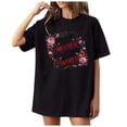 Casual Shirts for Womens Day Alphabet Print Short Sleeve Crew Neck ...