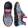 thumbnail image 1 of Casual Shoes For Women French Bulldog Dog Paw Pink Design Ladies Mesh Sneakers Shockproof Light Platform Shoes, 1 of 8