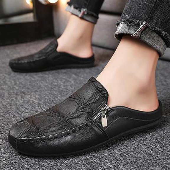 Casual Shoes for Men Sleek On Summer Casual Shoes With Breathable Upper Non SlipOutsole Easy On And Off Backless Mule For Everyday Comfort And Lightweight Wear,Black,CN:40(US:8)