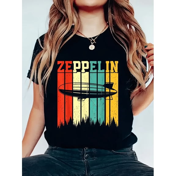 Casual Short-Sleeve Crew Neck T-Shirt with Graphic Print, Perfect for Summer And Spring, Designed for Women