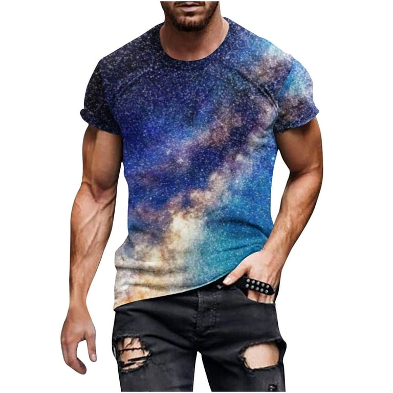 Casual Short Sleeve Muscle Tee Shirts for Men's Personalised Cool Graphic  T-Shirts Big and Tall Muscle Fit Shirts