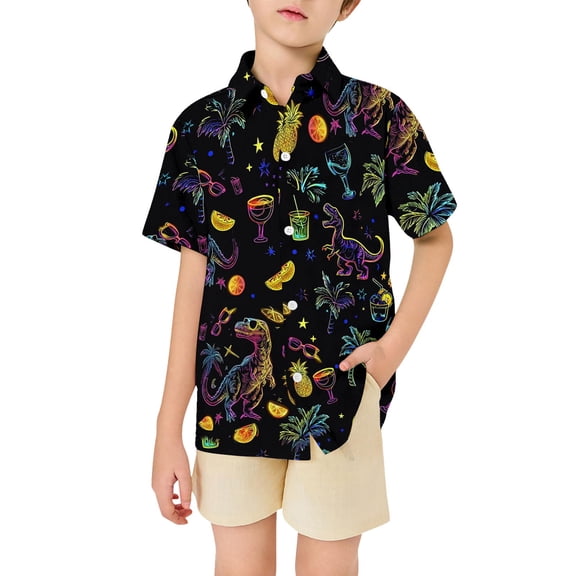 Casual Short Sleeve Shirt Boys Blend Classic Design Versatile Kids Top Smart Outfit Choice Youth Apparel Clothes