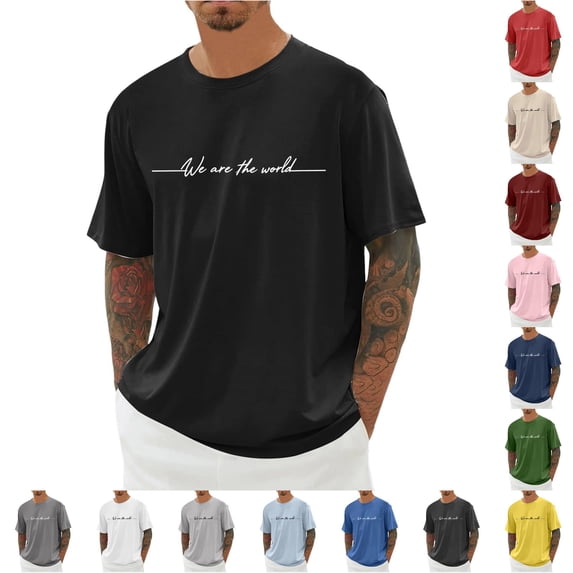 Casual Short Sleeve T Shirt With Minimalist Letter Print Comfortable Blend Tee for Everyday Wear 6xl T Shirts for Men Big and Tall T Shirts of T Shirts